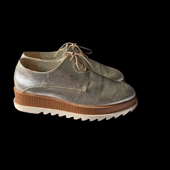 Treasure & Bond Metallic Silver Platform  Women’s 7 Oxford Shoes Chunky Sole - Picture 7 of 13
